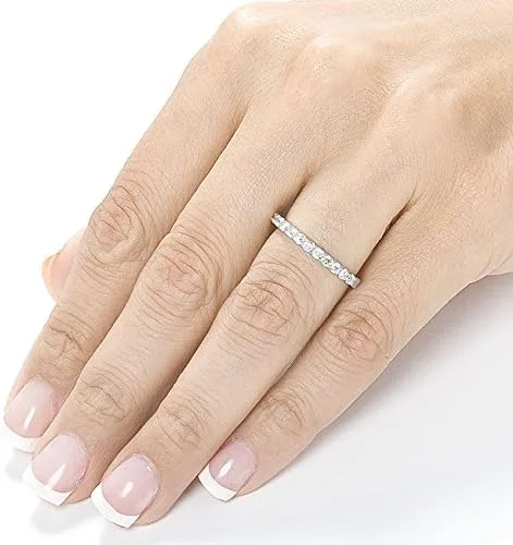 Miniatura 3 de Kobelli Alianza de boda de diamante de 12 quilates (quilates) en oro blanco de 14 quilates