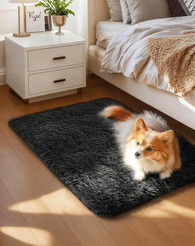 Miniatura 71 de Ophanie Alfombra Verde de Césped, Alfombras de Área para Dormitorio, Alfombra Shag Esponjosa de 4x6 pies, Suave Peluda Afelpada Linda para Niños 7