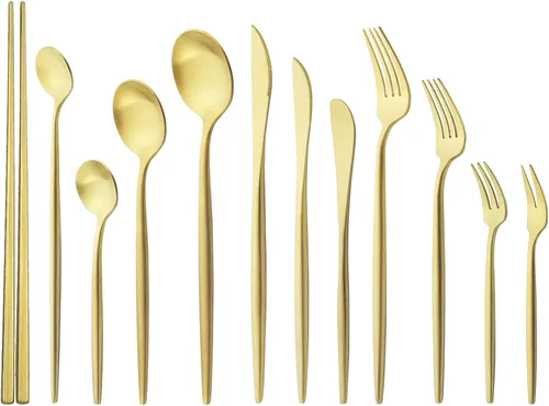 Miniatura 6 de Cuchara de mango largo, agitadores de café dorado mate, cuchara de té helado de 7.87 pulgadas, cucharadita de acero inoxidable 18/10 prémium