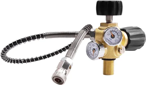 Adaptador de buceo con válvula DIN M18x1.5 con medidor, 4500Psi/300Bar Compresor de alta presión Pcp Paintball Estación de llenado de paintball,