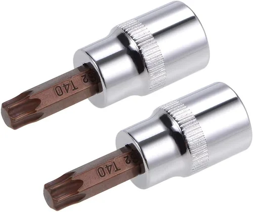 Miniatura 5 de uxcell 2 unidades de 3/8 pulgadas x T20 Torx broca zócalo, brocas de acero S2 CR-V, 1.496 in de longitud, uso con llave de trinquete, barra
