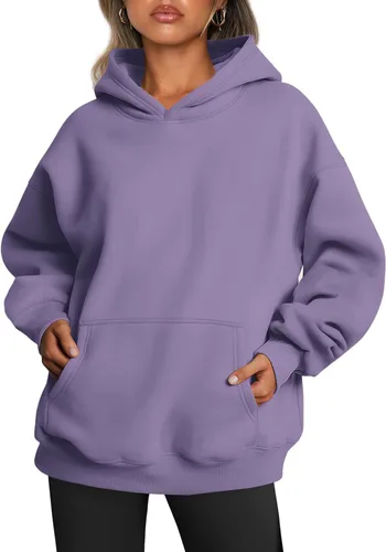 Miniatura 25 de Trendy Queen - Sudaderas extragrandes con capucha para mujer, suéteres de manga larga, sin botones, de vellón, de otoño, ropa de invierno