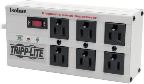 Miniatura 4 de Tripp Lite IBAR4-6D Regleta de protección contra sobretensiones Isobar de 4 tomas, cable de 6 pies, enchufe de ángulo recto, 3330 julios, carcasa