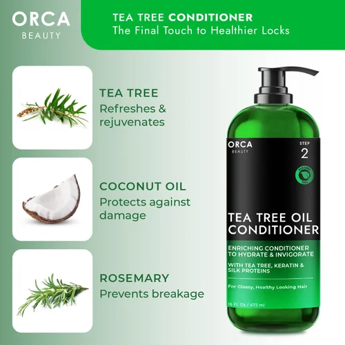 Miniatura 3 de Acondicionador de árbol de té, 16 onzas, acondicionador natural hidratante y vigorizante para hombres y mujeres con cabello graso y cuero cabelludo