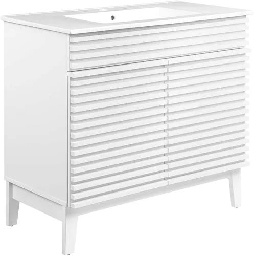 Miniatura 69 de Modway Render 23.5" tocador de baño en nogal (lavabo no incluido)
