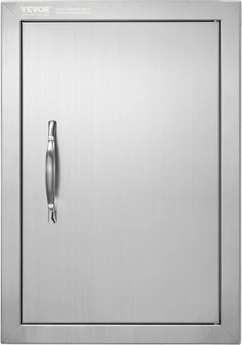 VEVOR Puerta de Cocina para Barbacoa al Aire Libre - 14 Pulgadas de Ancho x 20 Pulgadas de Alto Puerta de Pared Vertical de Acero Inoxidable con