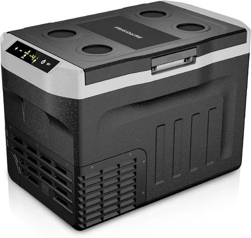Frigidaire Refrigerador portátil 2-en-1 de 12/24V DC y 110-240V AC con compresor – Compacto para viajes, automóvil, camping, viajes por carretera,