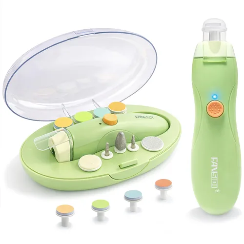 Fansidi Recortador de uñas eléctrico recargable, lima de uñas fácil y segura para recién nacidos a niños pequeños, carga USB, velocidad continua de