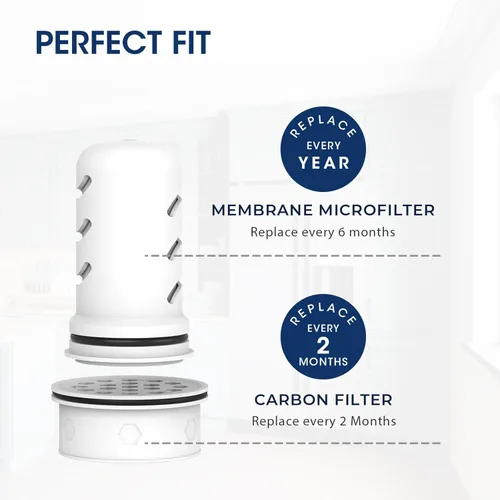 Miniatura 4 de MARRIOTTO - Filtro de agua de repuesto para dispensador LS Home - Jarra de 18/7 tazas, 2 membranas de microfiltro y 4 filtros de carbón activado +