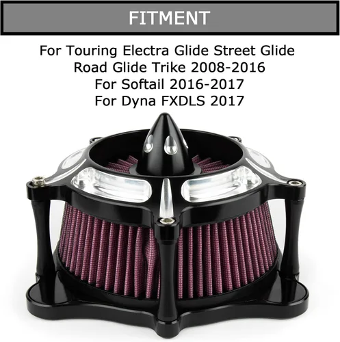 Miniatura 2 de PSLER Filtro de aire para motocicleta Limpiador Filtro de entrada para Touring FLHR Road King FLHX Street Glide FLTR 2008-2016, para FLS Softail