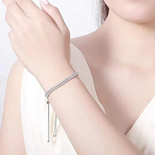 Miniatura 6 de Pulsera de tenis de plata de ley 925 con cristales Swarovski auténtica Bolenvi Plata de ley Sin gemas