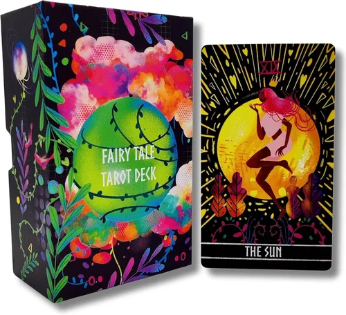 La Muci Baraja de tarot de cuento de hadas con guía – Juego de 78 cartas con arcanos mayores y menores, diseño floral, ideal para principiantes