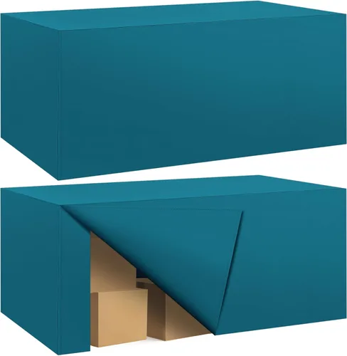 Miniatura 43 de Paquete de 2 manteles ajustados para mesa rectangular de 4 pies, 48 x 24 pulgadas, cubiertas de mesa verde manzana, tela de poliéster resistente al