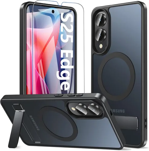 Miniatura 8 de BESINPO Funda magnética para Samsung Galaxy S10 Plus, [con patada invisible incorporada][grado militar a prueba de golpes] Funda delgada translúcida