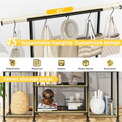 Miniatura 5 de Simple Trending Soporte para Plantas de Interior y Exterior, Estante Colgante de Metal de 3 Niveles Alto para Múltiples Macetas de Flores, Soporte