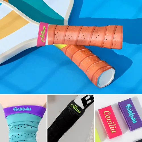 Miniatura 3 de 2 bandas de nombre personalizadas de paleta de pickleball, accesorios personalizados de paleta de pickleball para cinta de agarre seguro, bandas