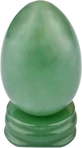 Miniatura 11 de Nupuyai Huevo de cristal decorativo pulido de 1.8 pulgadas con soporte redondo de piedra, estatua de piedra curativa tallada ovalada para mesa
