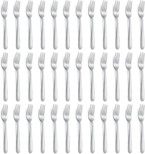 Tenedores de ensalada de 36 piezas, tenedores pequeños de 7 pulgadas de acero inoxidable pulido con espejo y apto para lavavajillas, utilizado para
