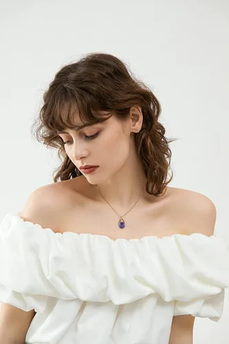 Miniatura 2 de PALBOA Collar con colgante de cristal de lágrima para mujer, delicado oro de 14 quilates, regalo para adolescentes y niñas, piedra curativa