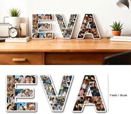 Miniatura 7 de Marco de fotos personalizado con letras – Marco de fotos personalizado para escritorio, regalo de fotos personalizable para bodas, cumpleaños