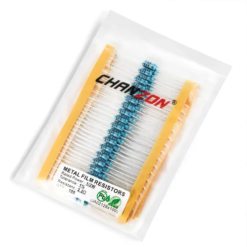 Miniatura 3 de Chanzon 100pcs 1/2W (0.5W) 2.2 Ohm 2r2 Resistencia fija de película metálica 0.01 ±1% Tolerancia 2.2R MF Resistencias de orificio pasante Limitación