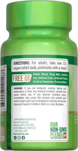 Miniatura 7 de Nature's Truth Ácido fólico 800 mcg 250 tabletas Suplemento vegano, sin OMG y sin gluten