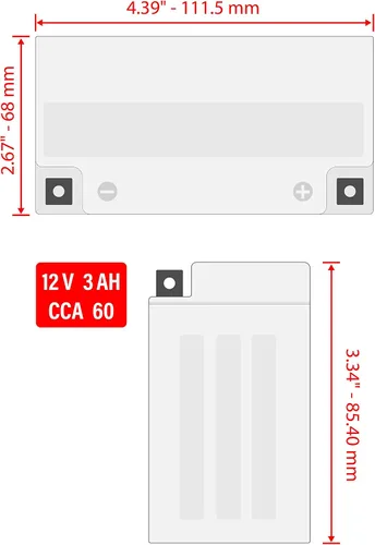Miniatura 2 de Caltric Agm - Batería compatible con Can-am Bombardier Ds70 Ds-70 2009-2015