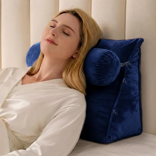 Miniatura 9 de Cheer Collection Almohada de cuña de lectura, almohada de lectura de cuña ajustable con soporte para el cuello, almohada de respaldo rellena