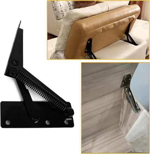 Miniatura 4 de Soporte de elevación plegable (1 par) de bisagra de resorte de sofá de 80 grados que conecta y soporta la caja de almacenamiento sofá cama gabinete