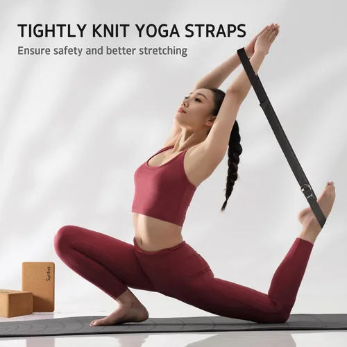 Miniatura 6 de Syntus Yoga Block and Yoga Strap Set, 2 Soft Non-Slip Yoga Blocks 9×6×4 inches, 8FT Metal D-Ring Strap for Yoga, General Fitness, Pilates