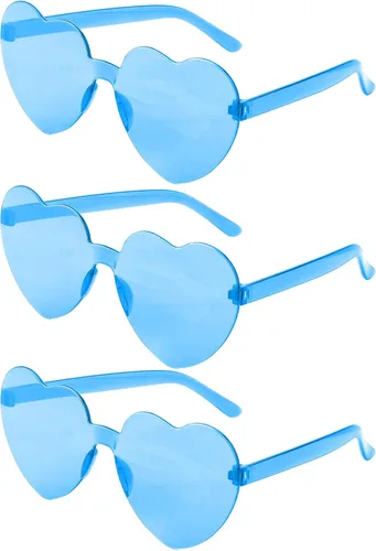 ZNHIS Gafas de fiesta en forma de corazón, 3 pares, gafas de sol coloridas