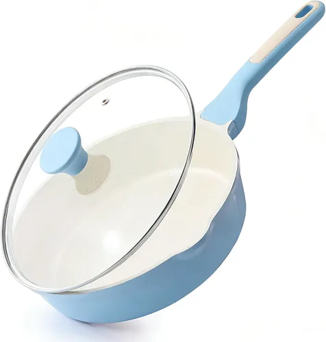 Miniatura 20 de SENSARTE Sartén Antiadherente, Sartén Profunda para Freír de 10/11/12 pulgadas, Sartén para Saltear con Tapa, Mango que se Mantiene Frío, Batería