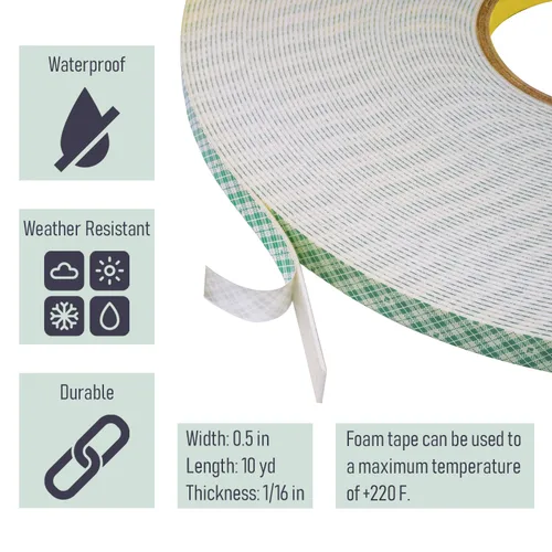 Miniatura 7 de CANOPUS Cinta de espuma de doble cara para proyectos de manualidades y tarjetas, cinta adhesiva de montaje resistente 4016 (0.5 pulgadas x 5 yardas)