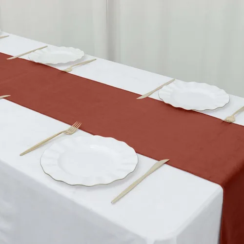 Miniatura 18 de Efavormart - Camino de mesa de terciopelo negro de alta calidad de 12 x 107 pulgadas para decoración de bodas y fiestas