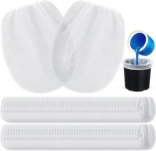 Miniatura 8 de Patelai 200 bolsas de filtro de pintura de 5 galones de malla fina regular/coladores elásticos para uso con pulverizadores de pintura (blanco)