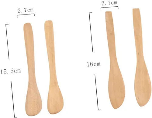 Miniatura 2 de Homoyoyo 4 piezas de espátula volteadora de mantequilla de madera, espátula de glaseado para mezclar, espátula vintage para tarro de mantequilla