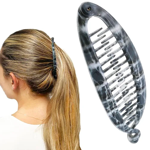 Miniatura 25 de Camila Paris CP3133 - Peine de pelo con clip de plátano francés de 4.5 pulgadas, para niñas, estilo clásico, flexible, para cola de caballo Beige