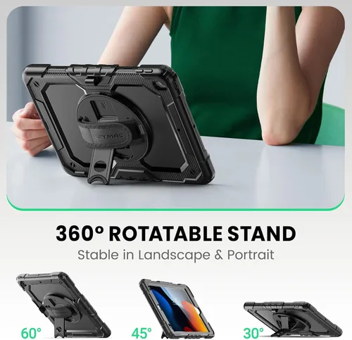 Miniatura 4 de SEYMAC Funda para iPad de 9ª/8ª/7ª Generación Estuche 10.2" 2021-2019, Funda Protectora de Cuerpo Completo Resistente a Prueba de Golpes de Servicio