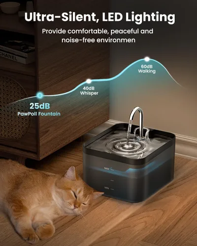 Miniatura 3 de PawPoll Fuente de agua para gatos - Fuente de agua para gatos de 2.2 L para beber