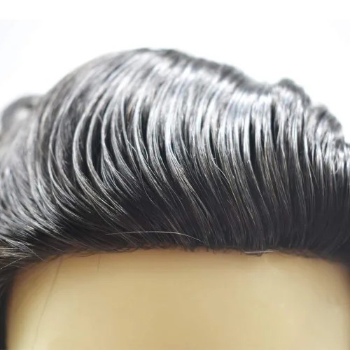 Miniatura 3 de Toupee - Sistema de cabello para hombre, monofilamento fino duradero, monofilamento europeo de repuesto para hombres, piezas de pelo