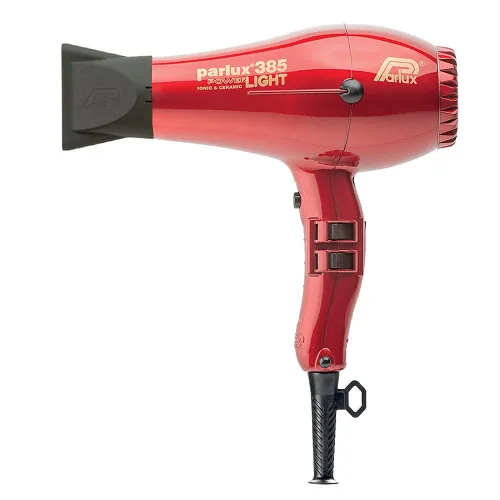 Miniatura 2 de Parlux 385 Powerlight - Secador de pelo rojo iónico y cerámico + difusor de malla metálica M Hair Designs (paquete), ligero, de secado rápido