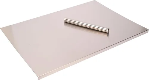 Miniatura 10 de tonchean Tabla de cortar de acero inoxidable 304 con labio, tabla de cortar grande de acero de 35.4 x 19.7 pulgadas con rodillo, tabla de fideos