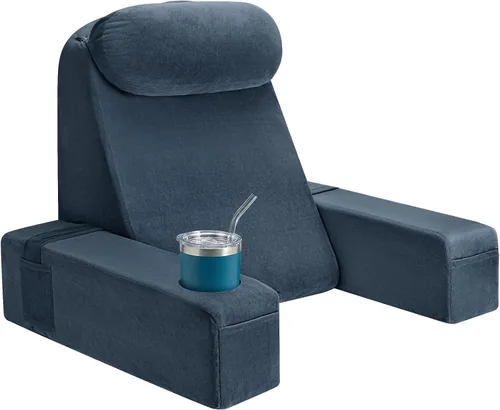 Miniatura 17 de Almohada de lectura para adultos, almohada de espalda para sentarse en la cama, almohada de respaldo para sentarse en la cama, brazos desmontables