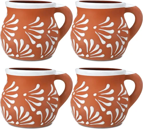 Miniatura 7 de Baderke Paquete de 2 tazas de cerámica mexicana, tazas de café mexicano, tazas de arcilla para mujeres y hombres, cumpleaños, graduación, boda