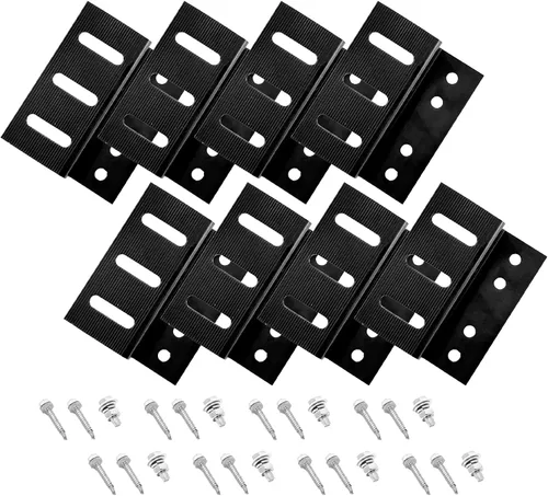 Miniatura 6 de Newpowa Soporte Z de montaje en panel solar con tuercas y pernos diseñado para RV, barco, pared, instalación de techo fuera de la red, 2