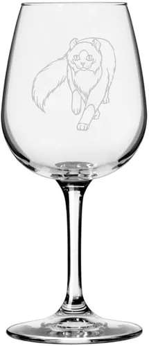 Miniatura 104 de Copa de vino de 12.75 onzas con temática de gato abisinio grabada para todo uso