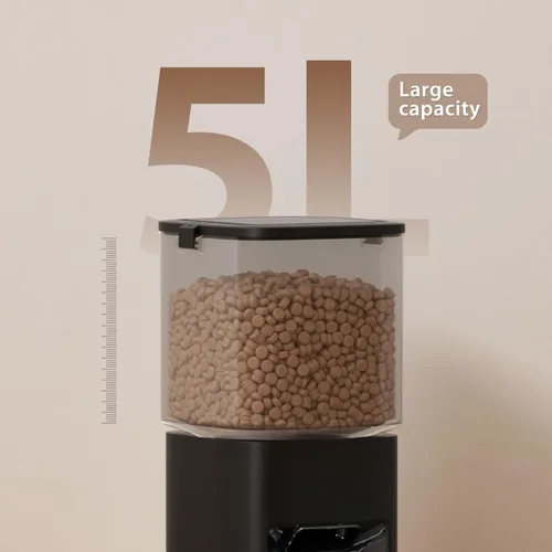 Miniatura 4 de Comedero automático para gatos, 5 l/21 tazas, alimentador automático para mascotas, alimentador automático de doble potencia, dispensador
