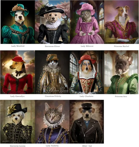 Miniatura 7 de Kamikaze Dogfight Pilot Costume Digital Oil Dog Cat Portrait from Your Photo - Lifelike Pet Dog Cat Art - Custom Pet in Costume Painting On Canvas