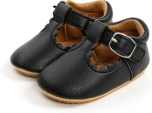 Miniatura 4 de myppgg Zapatos planos Mary Jane para bebé niña, con lazo brillante, vestido de princesa, zapatos de cuna antideslizantes para niños pequeños que