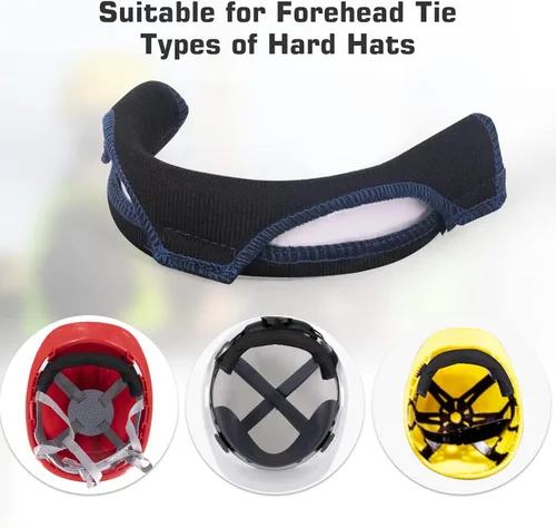Miniatura 4 de Paquete de 4 bandas para el sudor, forro lavable para cascos de seguridad, diadema antisudor y absorción de humedad, accesorio de seguridad